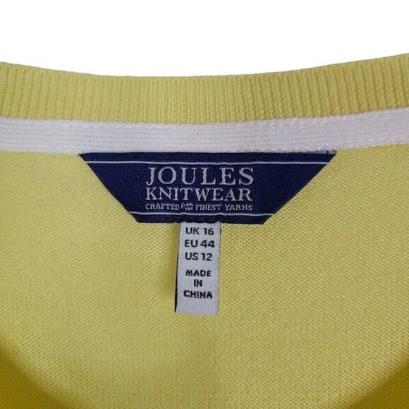 JOULES Sweater Womens US 12 Yellow Vibrant Louisa Cardigan Button Down Knitwear - Picture 7 of 10